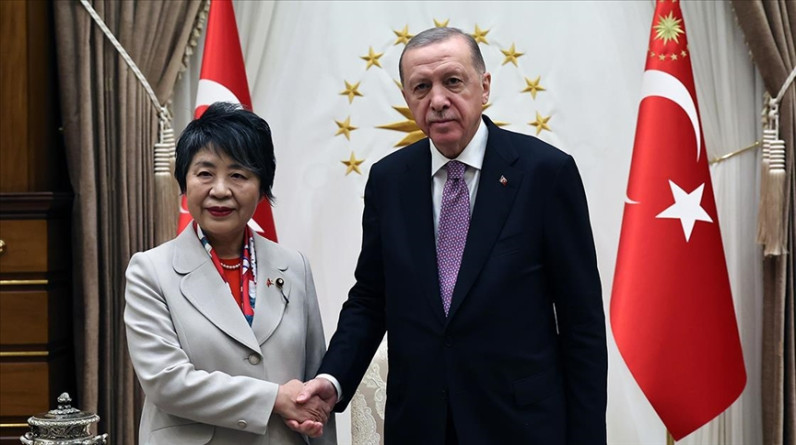 Cumhurbaşkanı Erdoğan, Japonya Dışişleri Bakanı  Yoko'yu kabul etti